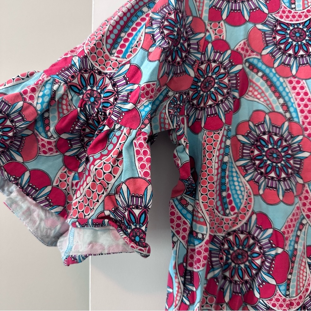 Crown & Ivy Colorful Floral Paisley Ruffle Sleeve Blouse XL - Picture 2 of 6